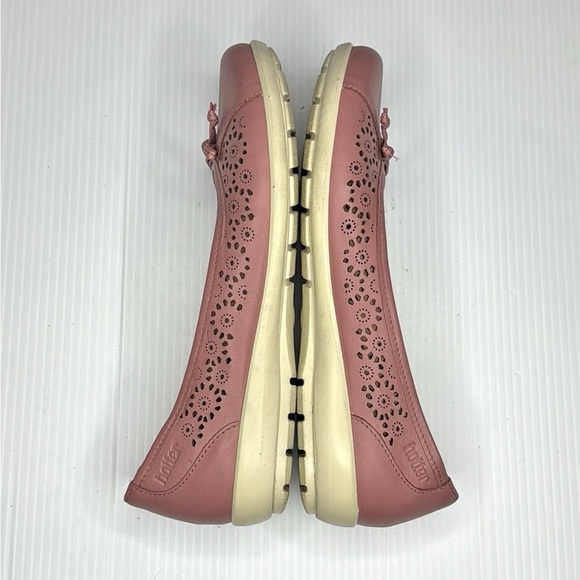 Hotter Precious Pink Leather Slip On Flats (9) - Picture 5 of 9